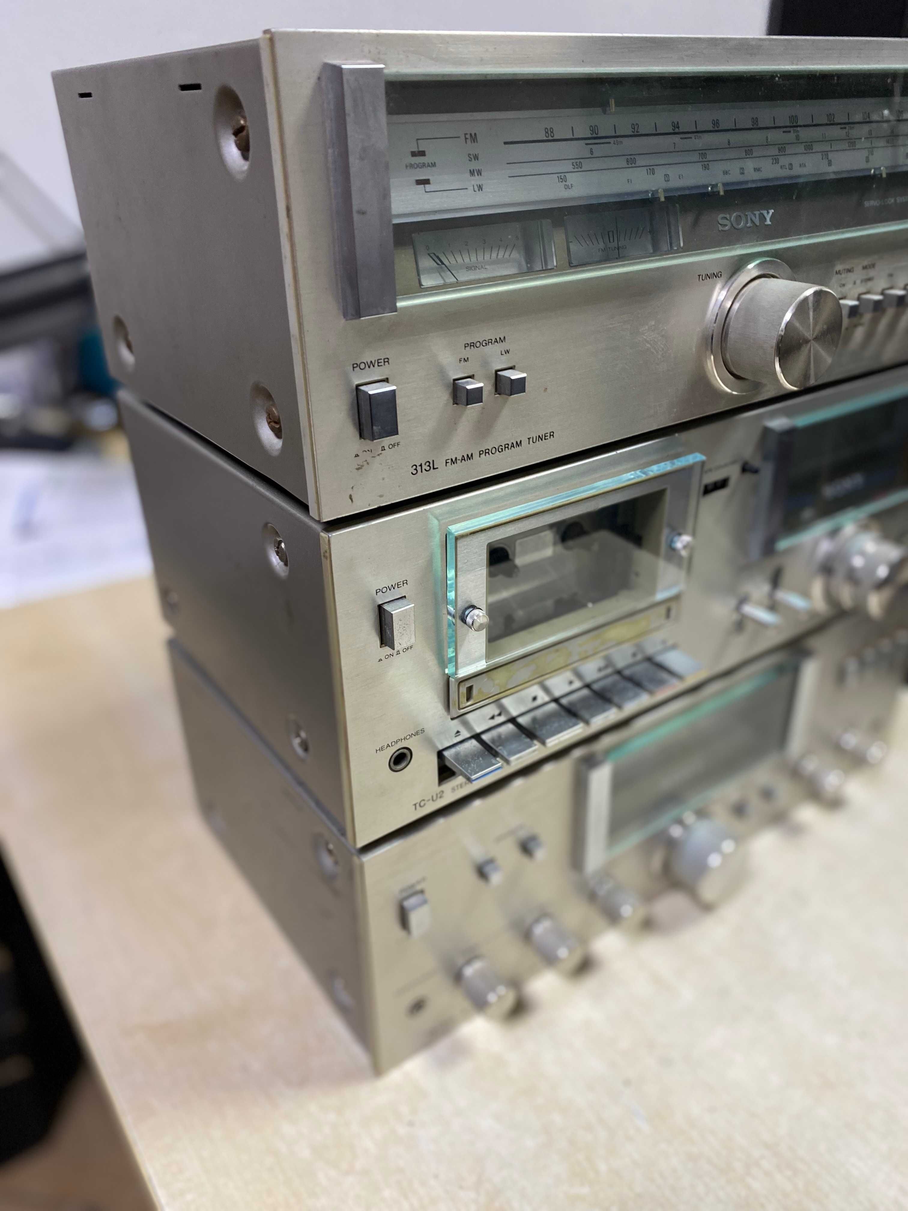 wieża Sony wzmacniacz ta-313, magnetofon tc-u2, tuner st-313L