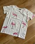 Biały t-shirt, koszulka basic we flamingi, house, xs