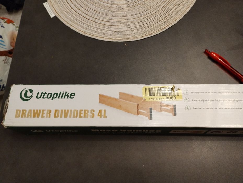 4 szt drewnianych organizerow do szuflad