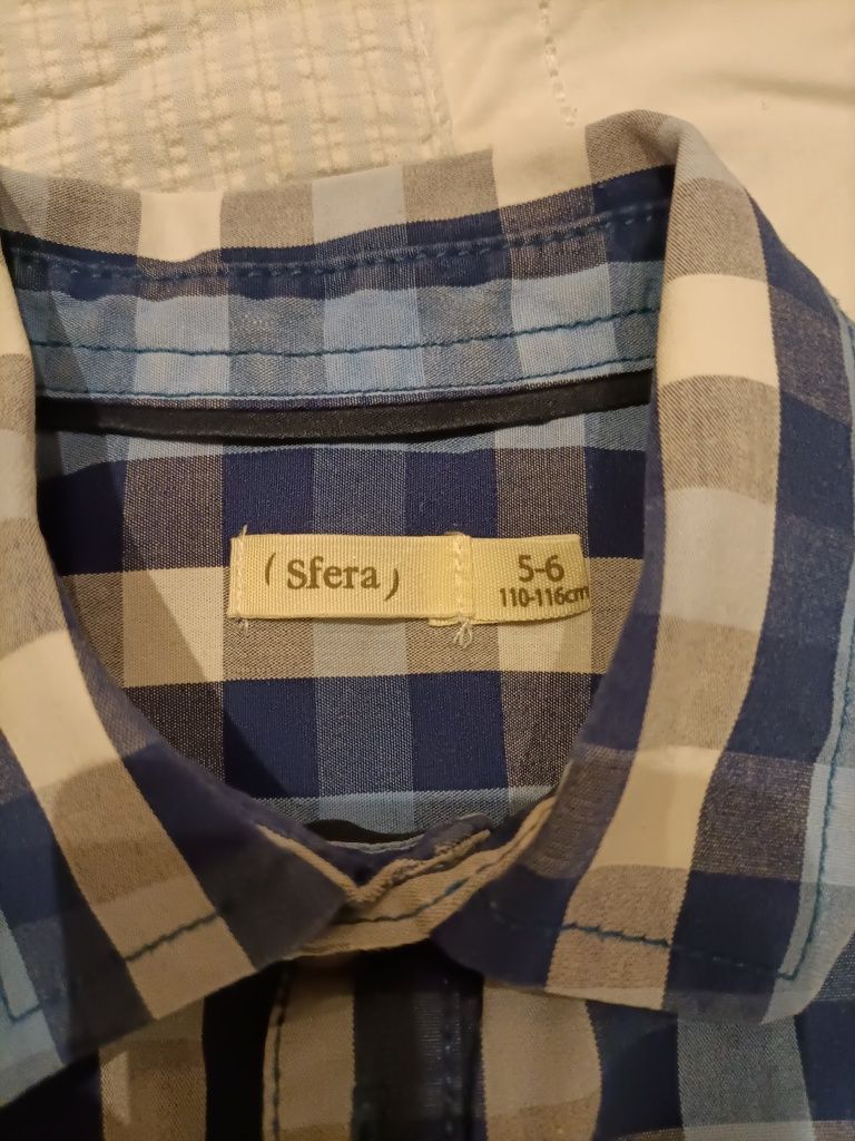 Camisa menino 5-6 anos da Sfera/el corte inglês em xadrez azul