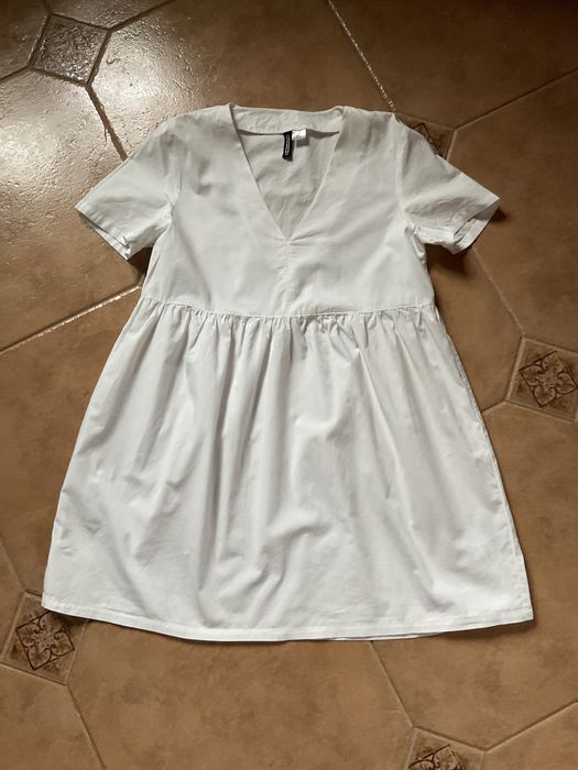 Biała Sukienka H&M 100% Bawełna S