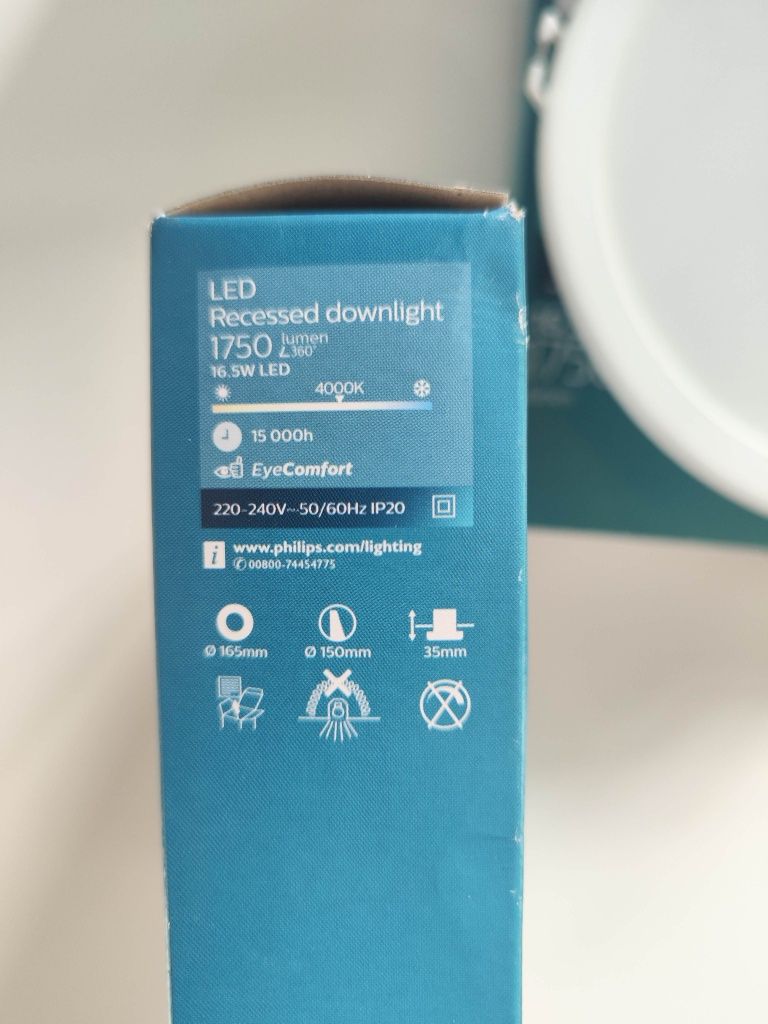 Plafon podtynkowy Philips 15 cm 16.5W 1750 lumen 4000K