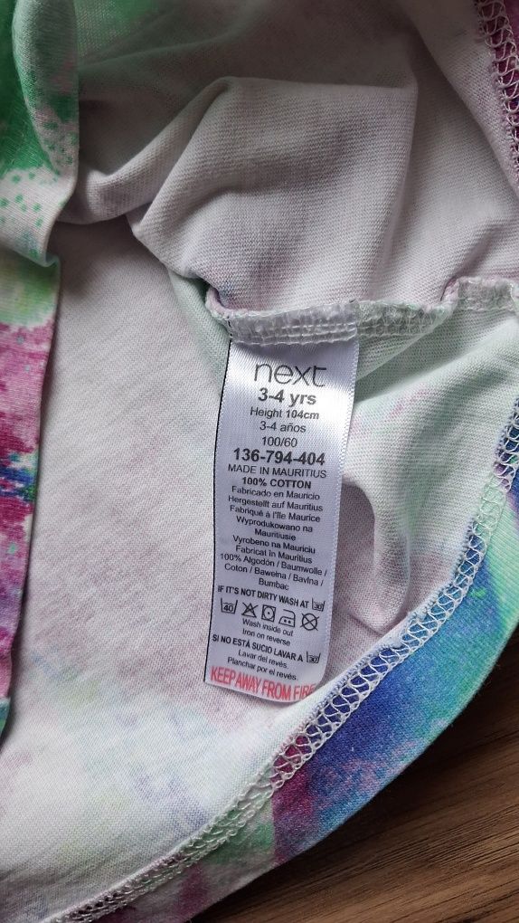 Dwie koszulki next 104 3-4 lata motyw tie dye