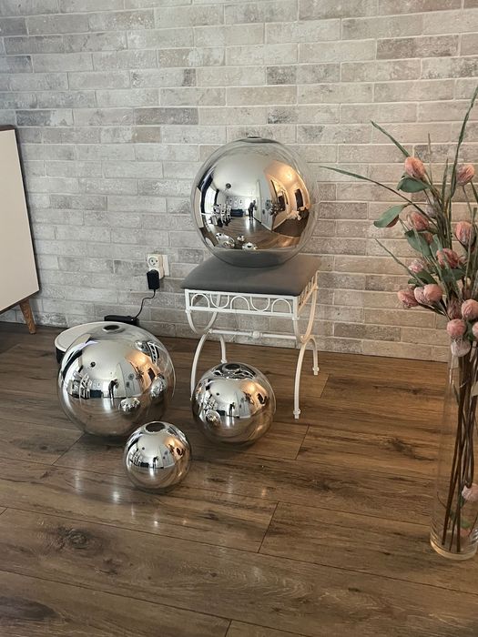 Lampa wisząca AZZARDO Silver Ball 4 – nowa, srebrna, designerska