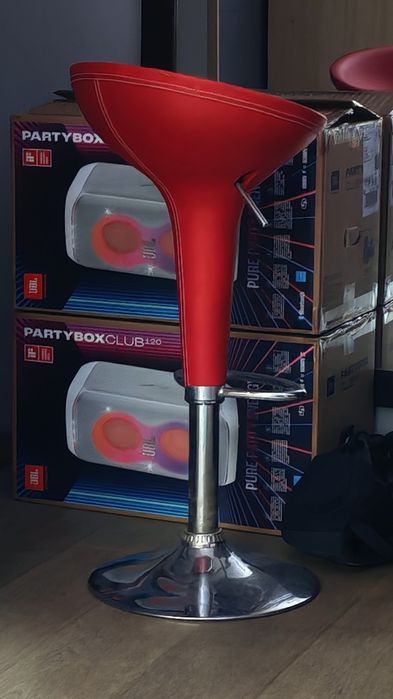 Hoker Krzesło barowe CZERWONE regulowana wysokość + gratis poduszka