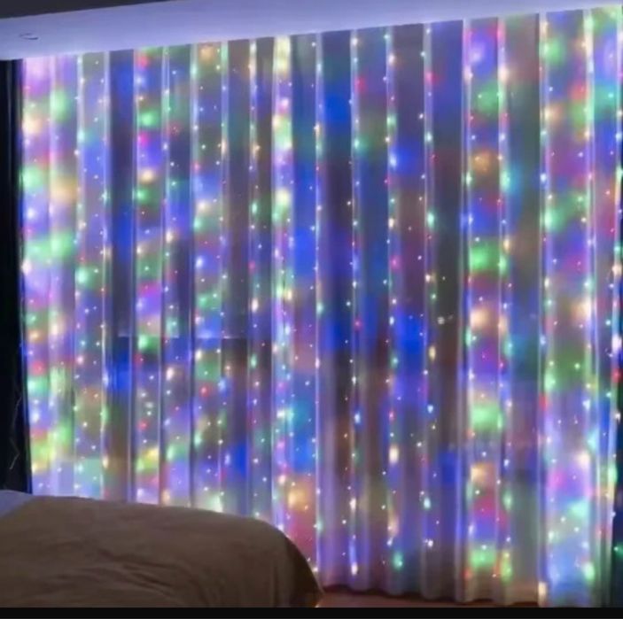 Kurtyna świetlna 3x3 300leds kolory neonowe