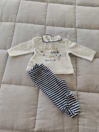 Conjunto veludo 1 a 2 meses