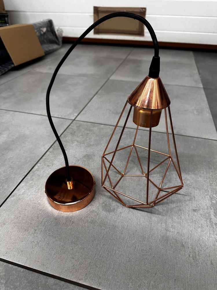 Lampa typu loft - miedź, zloto