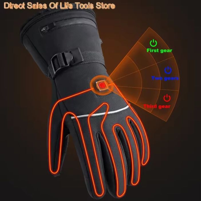 Luvas aquecidas a bateria recarregável ciclismo gelo