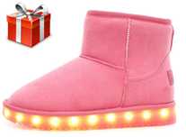 -70% - Ocieplane Buty LED emu różowe - wys. 24h - 36-40