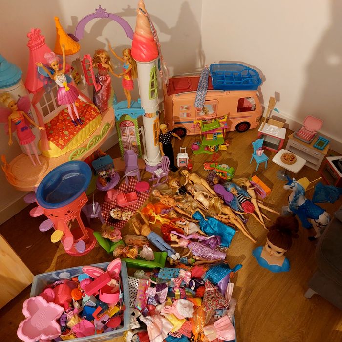 Zestaw Barbie, kamper, domek, zamek, kuchnia, lalki, Ken