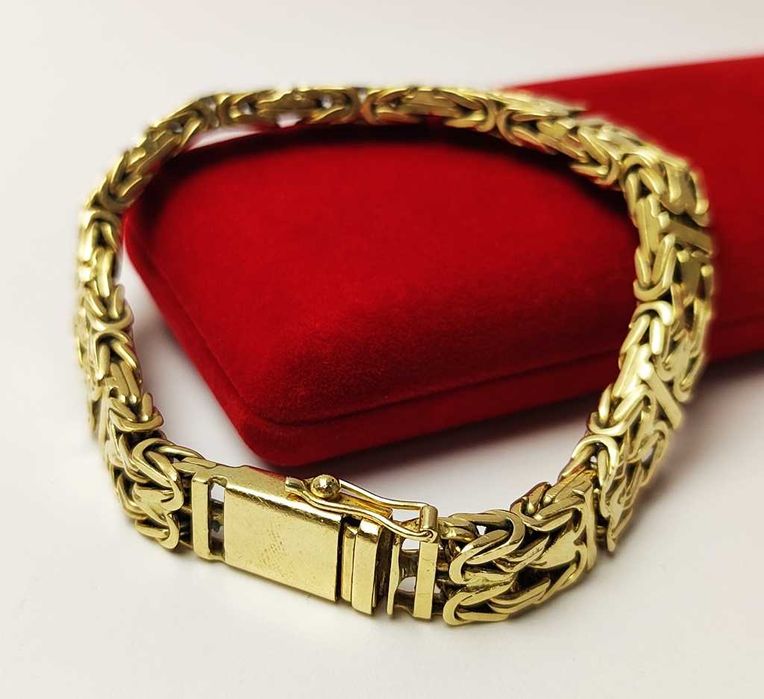 Okazała Męska Złota Bransoletka pr.585 51,70g SPLOT KRÓLEWSKI