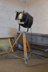 Lampa teatralna vintage na statywie reflektor sceniczny loft + GRATIS