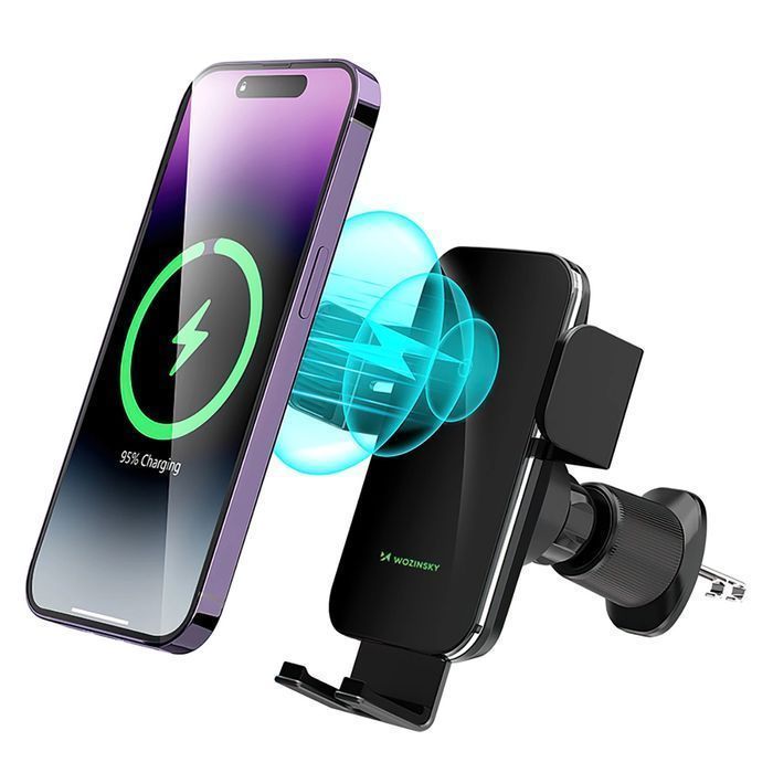 Uchwyt samochodowy Wozinsky WEDZ-3Y8S zaciskowy z ładowarką indukcyjną