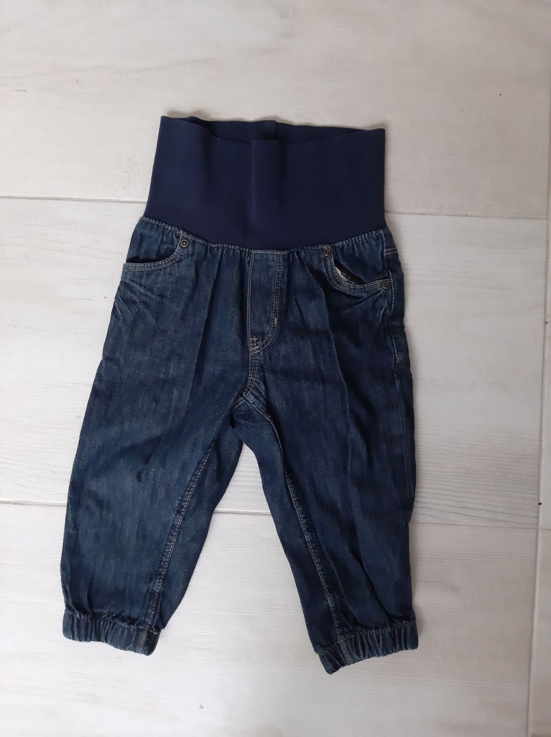 Spodnie z gumką pull- on H&M r. 86 jeansowe