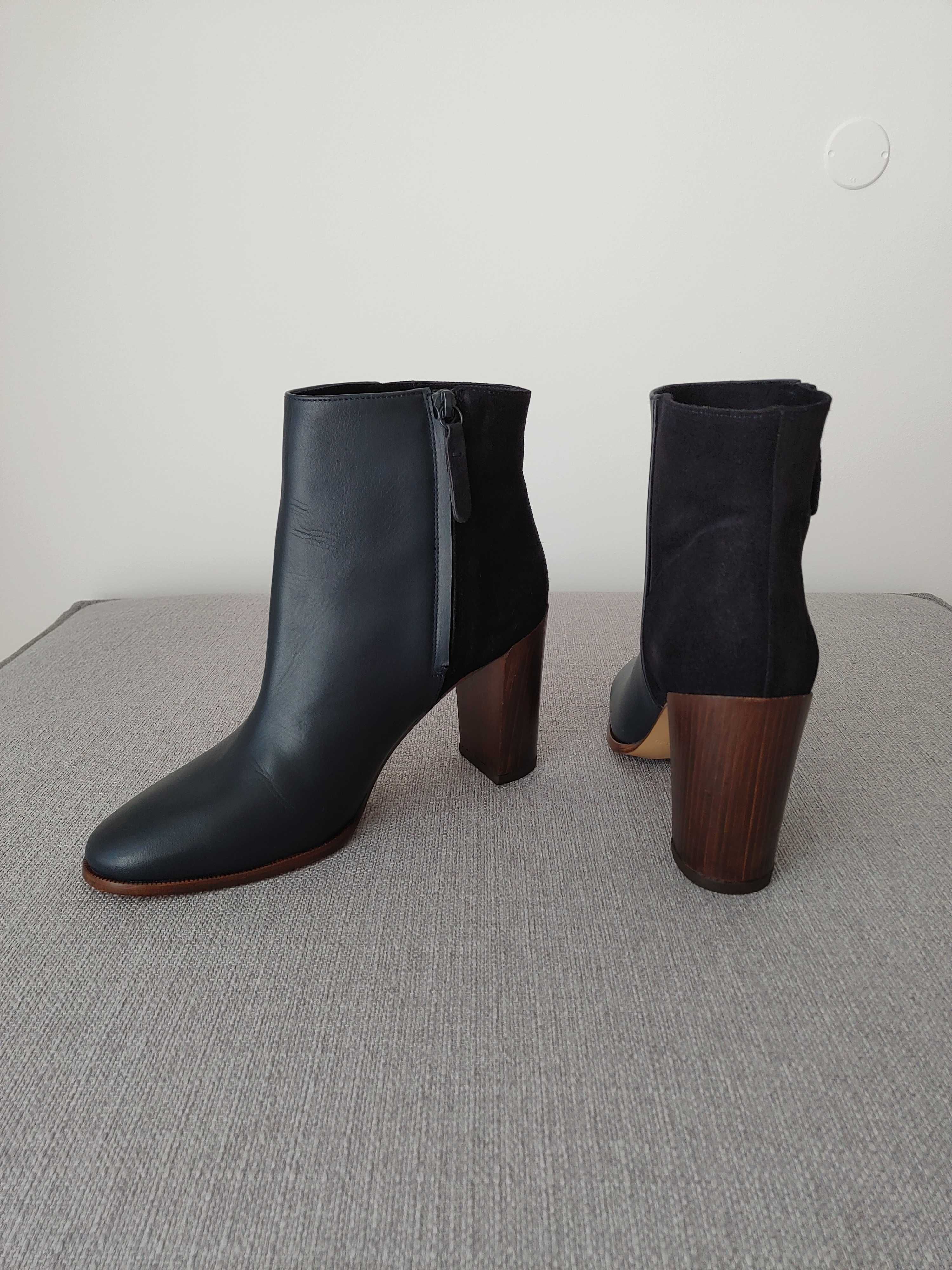 Botas pele azul escuro Massimo Dutti