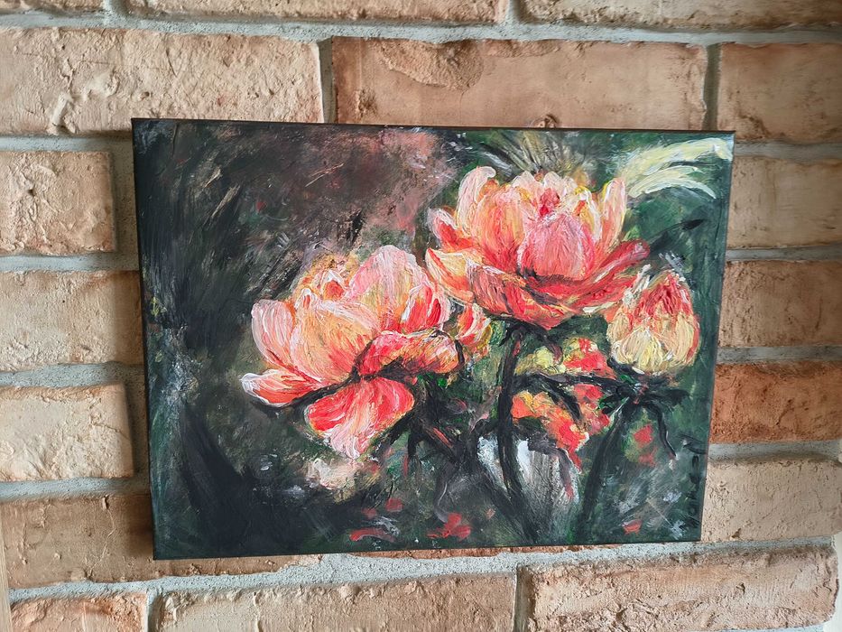 Obraz malowany akrylami 120/100 cena za pierwszy