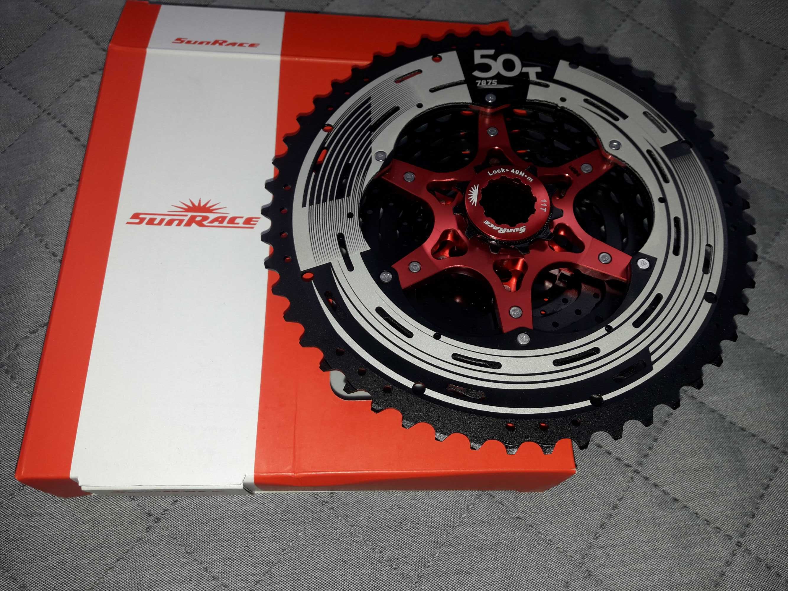 Nowa Kaseta Sunrace MX80 11-sp CSMX80 HG 11-50T Black/Red 510g Enduro