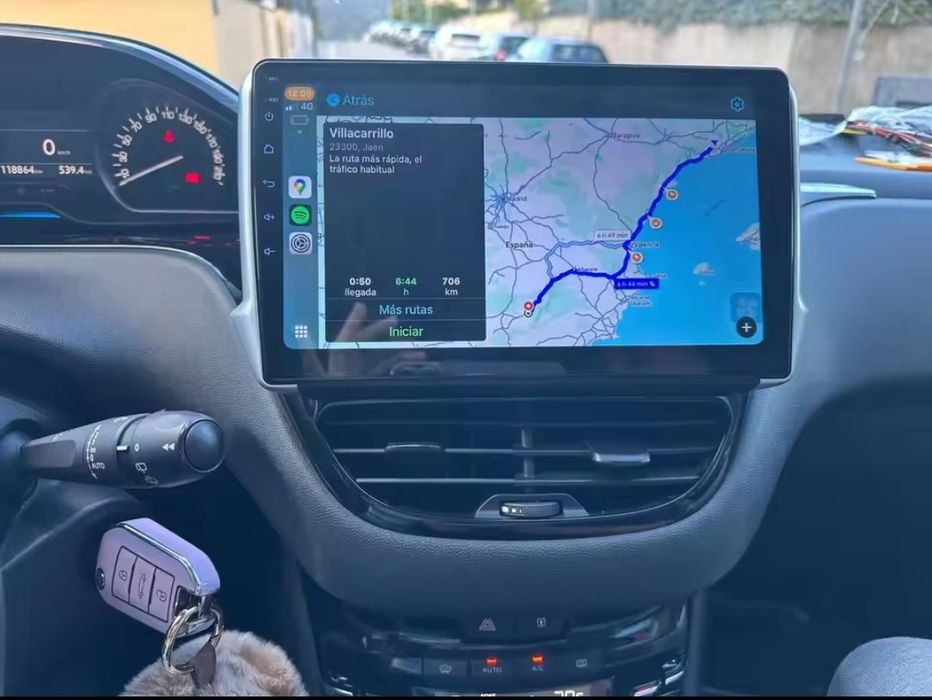 Rádio Android 14 com GPS Peugeot 208/2008 (Novo)