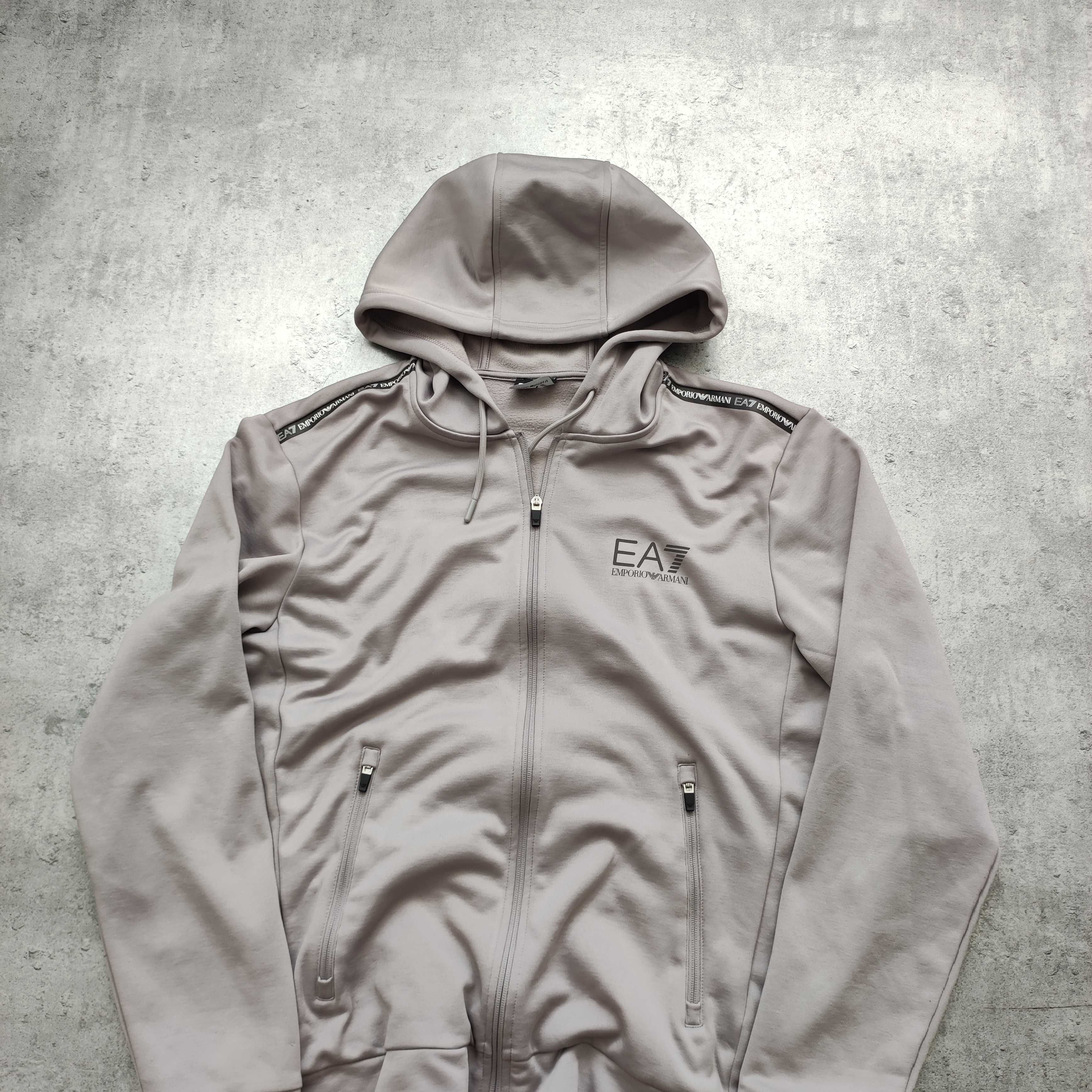 MĘSKA PREMIUM Bluza Rozpinana z Kapturem Suwak Logo EA7 Emporio Armani