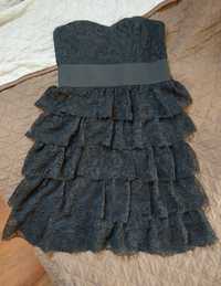 Sukienka M orsay czarna falbankowa