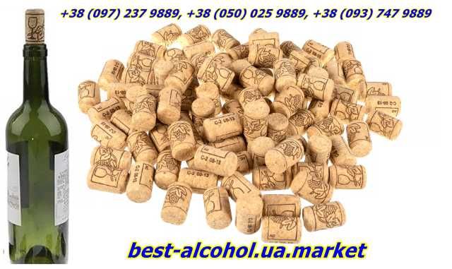 Коркові пробки нові для винних пляшокі з логотипом d.22x33 - 100 штук
