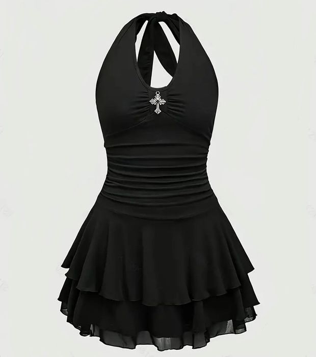 платье с крестом черное опиум opium goth