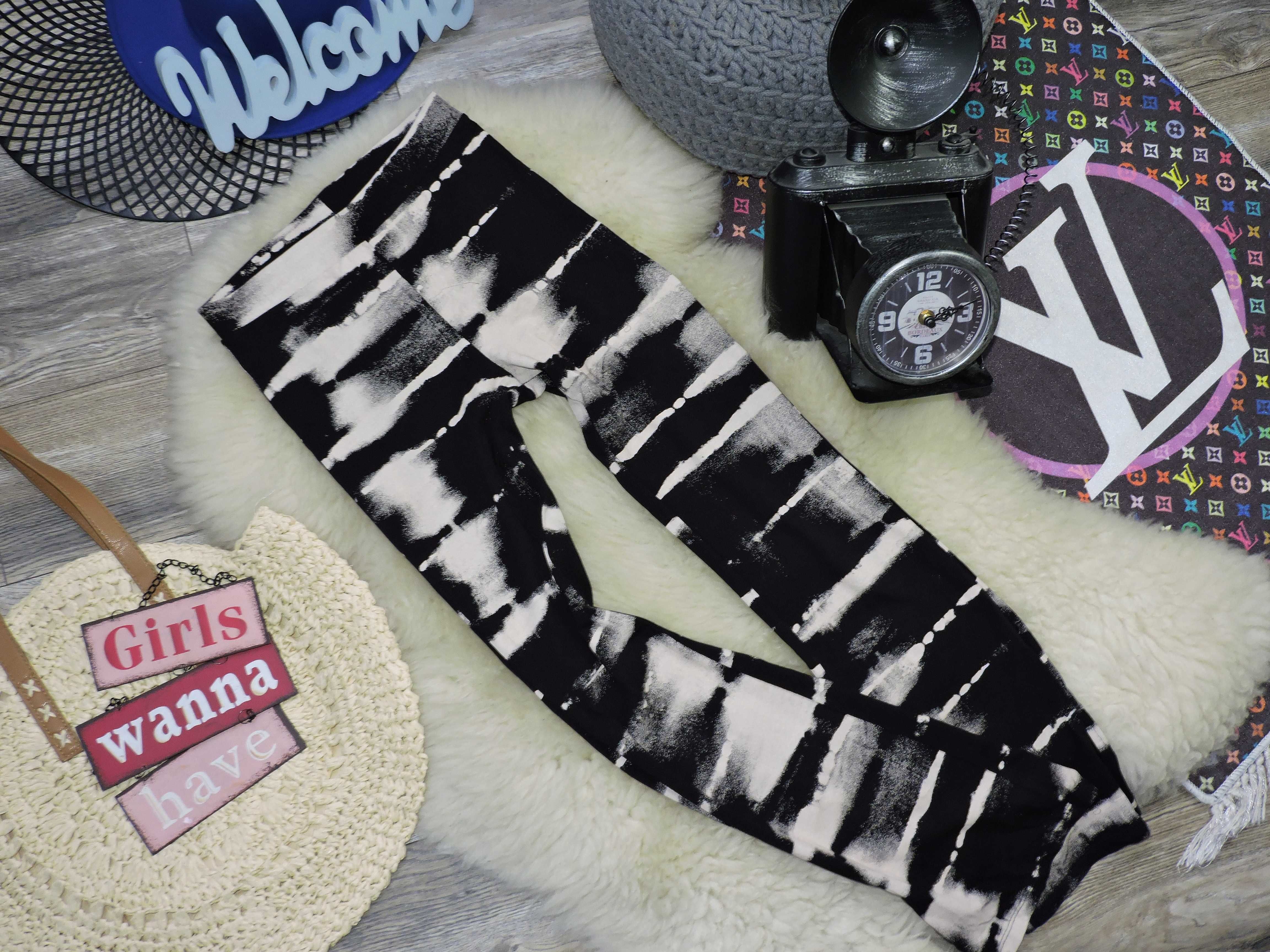 H&M - legginsy tie dye dzwony , wysoki stan r 158