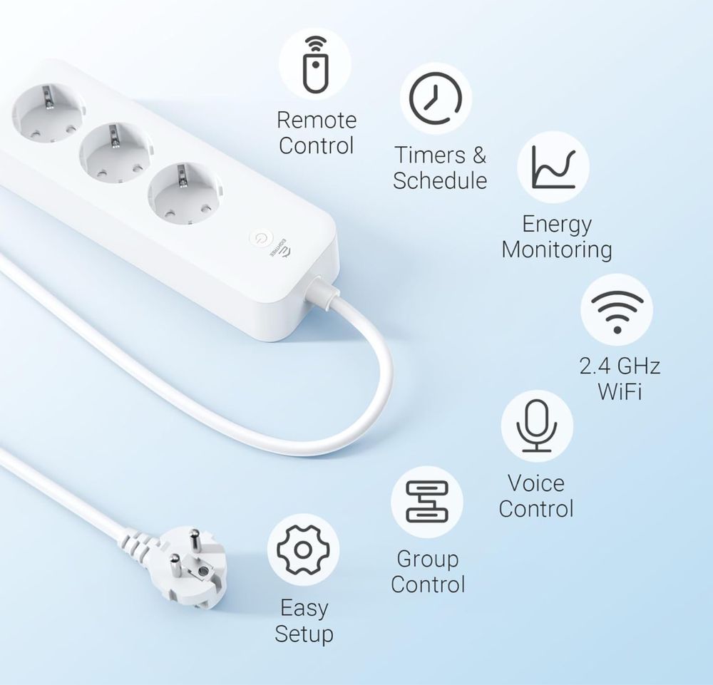 Inteligentna listwa zasilajaca eightree gniazdo przedluzacz smart wifi