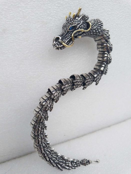 Дракон браслет объёмная модель подвижная ретро винтаж стиль Dragon 3D