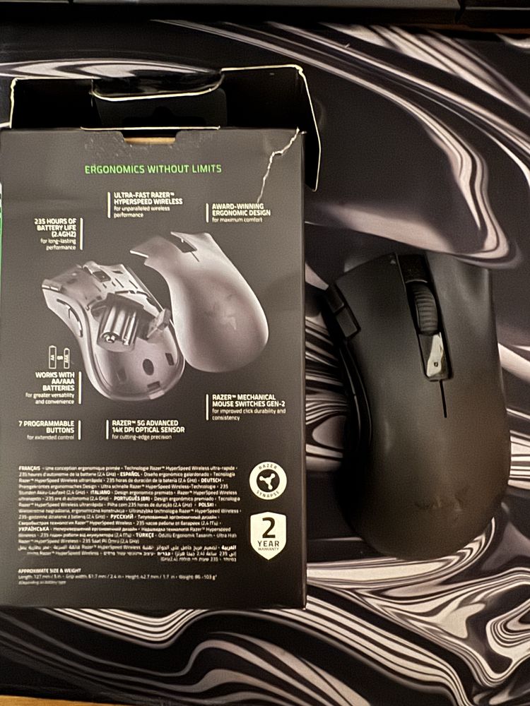 Myszka bezprzewodowa Razer Deathadder v2 x hyperspeed