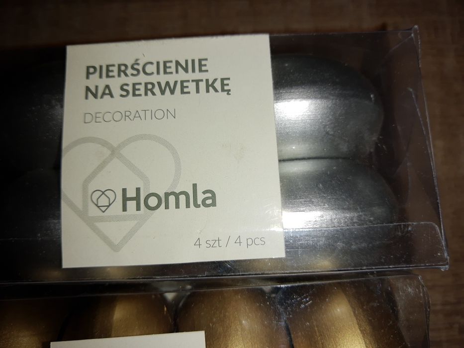 Pierścienie do serwet homla srebrne i złote