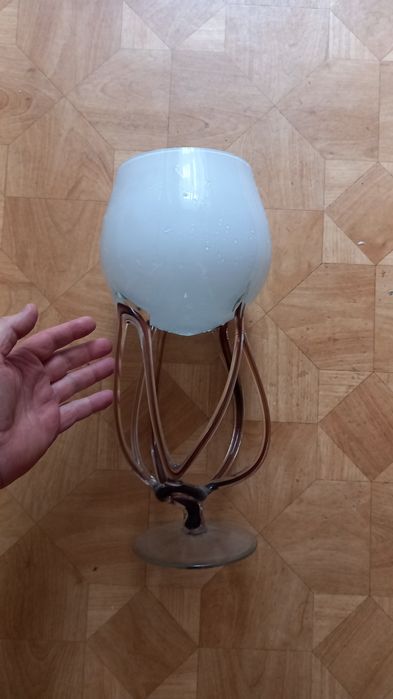 Wazon szklany PRL  38cm wysoki