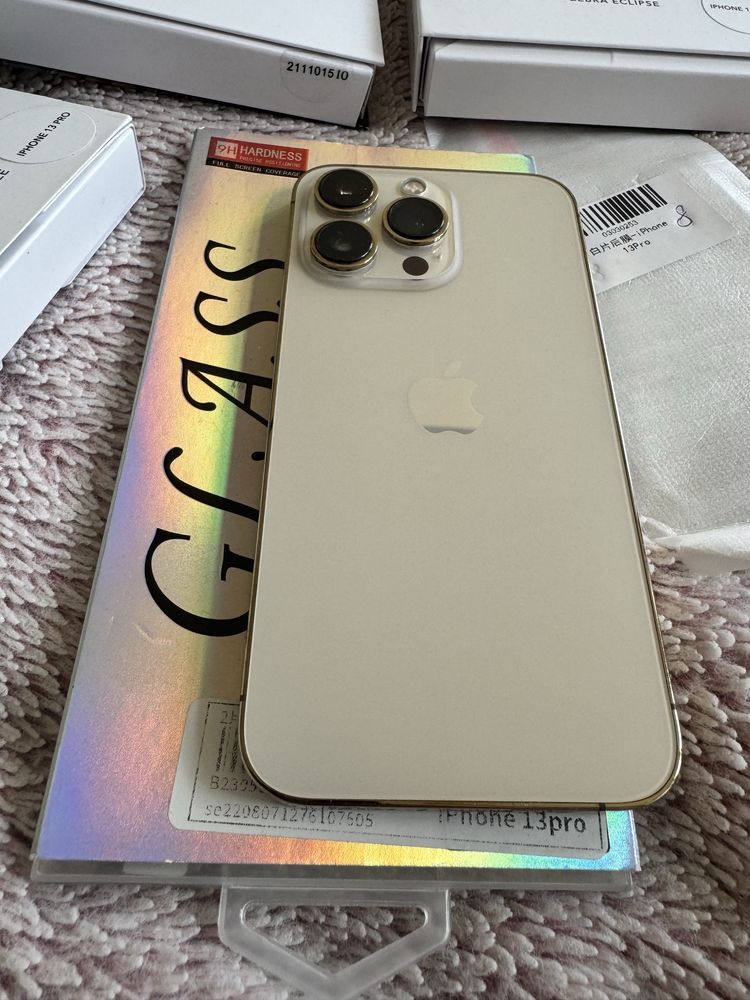 Iphone 13 pro 128 gb oryginalny bdb gold kolekcja erui case szkło