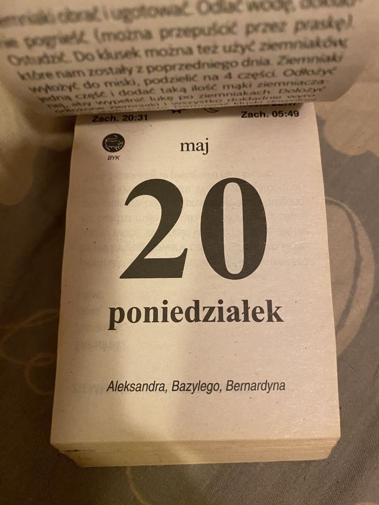 Kalendarz zrywak kartkowy 2019 rok nowy vademecum kuchni polskiej