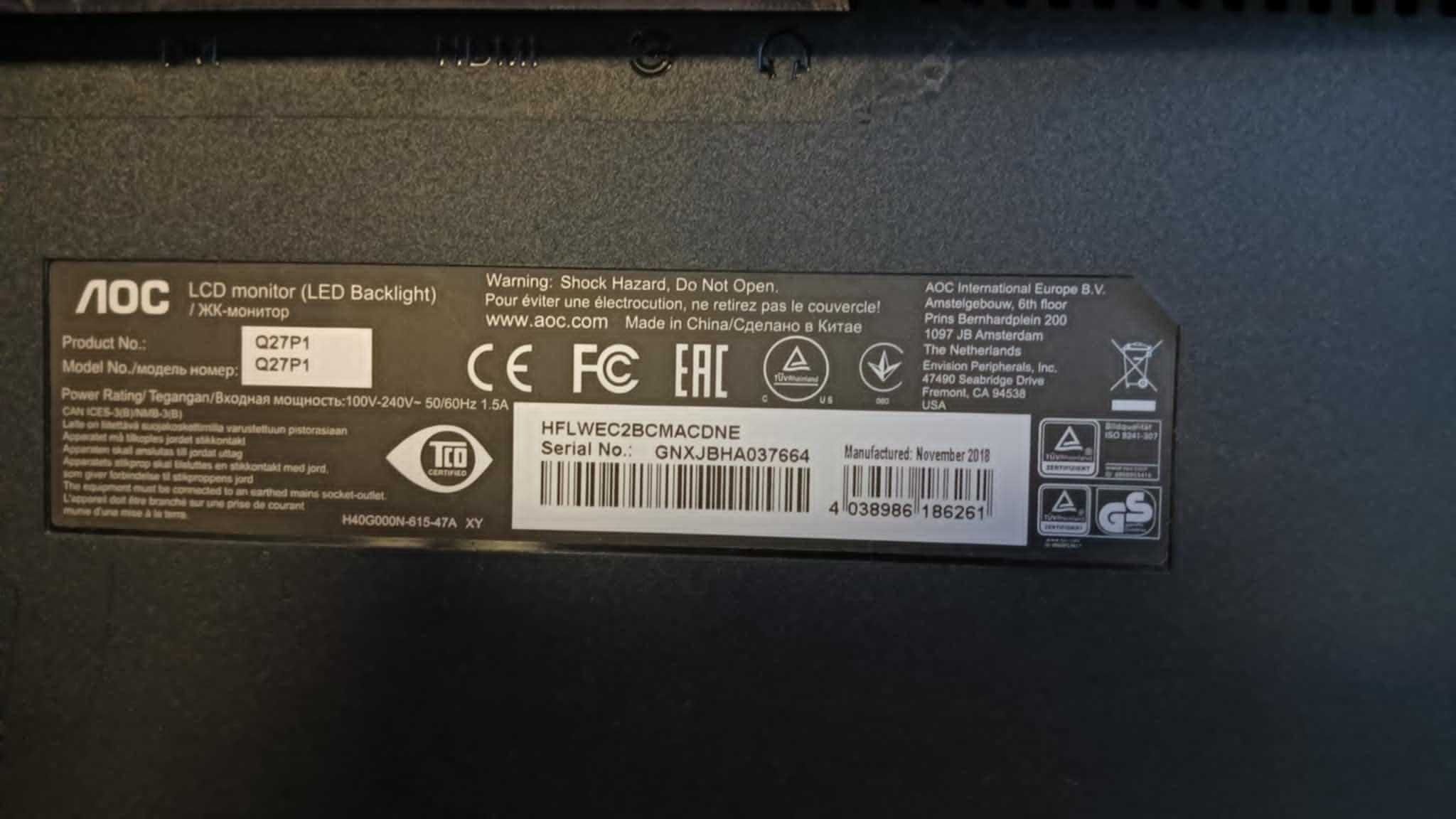 Zestaw komputer stacjonarny i5-9600K + Monitor AOC 27” QHD