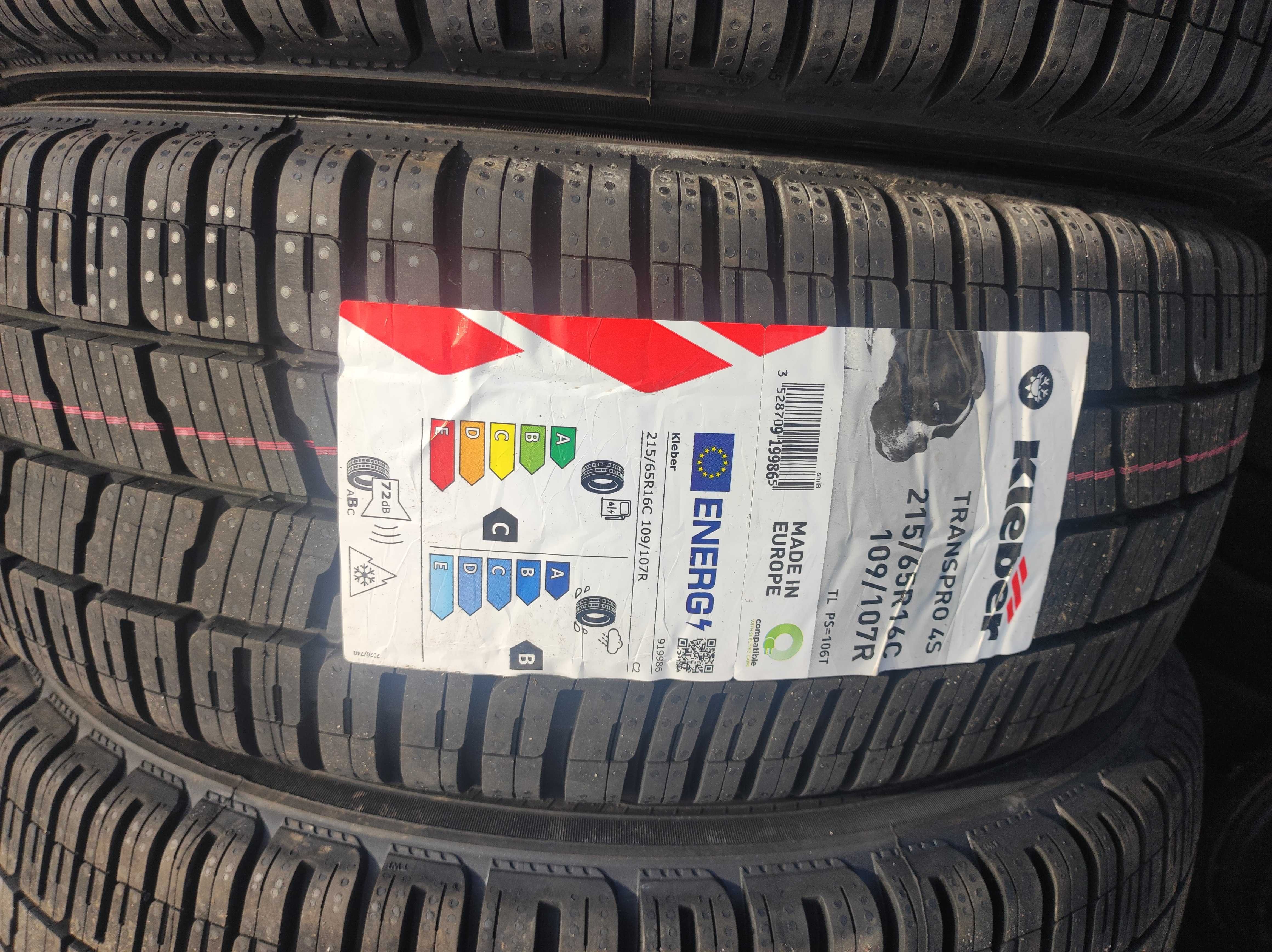 4 Opony całoroczne Kleber Transpro 4S 215/65R16C FV Montaż Wolsztyn