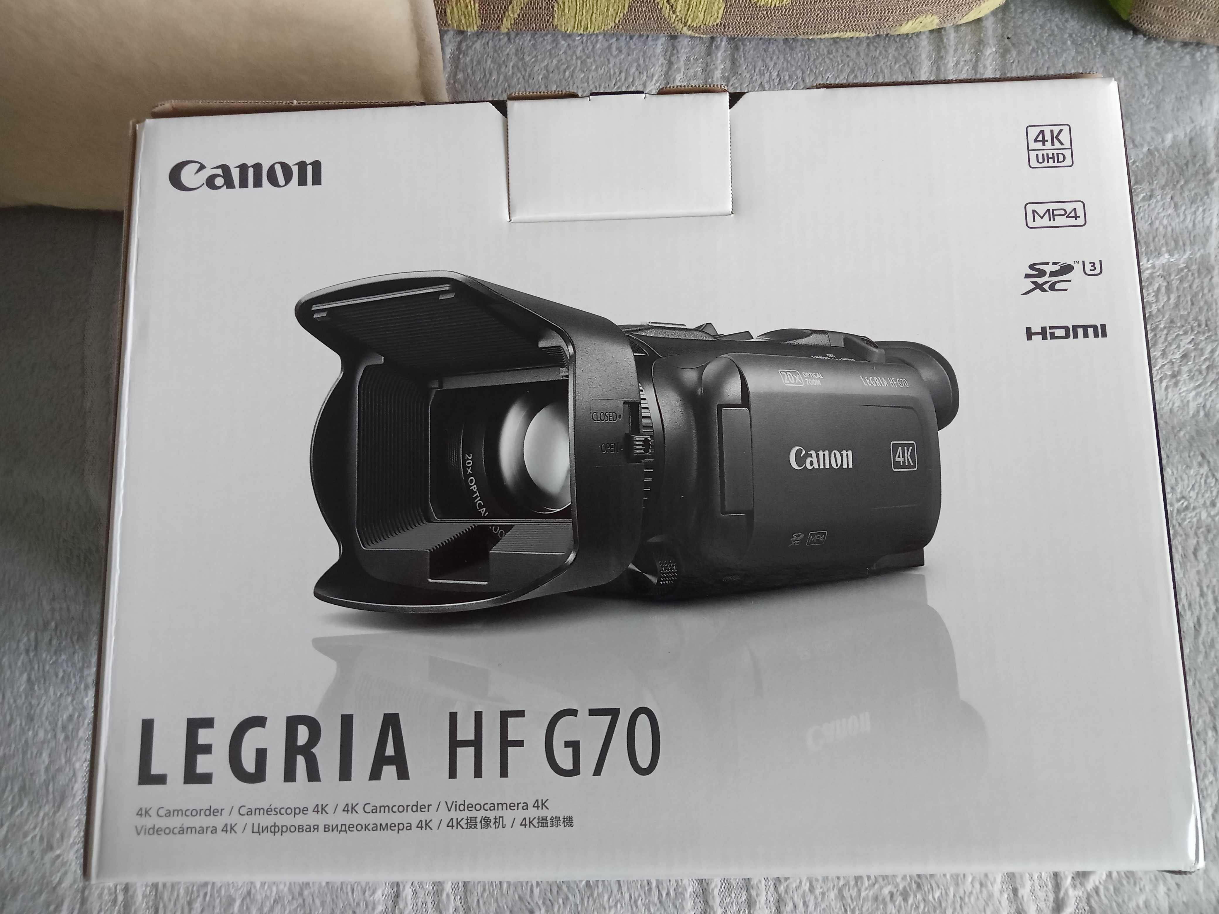 Kamera Canon LEGRIA HF G70, 4K UHD,  jak  nowa. Polecam.