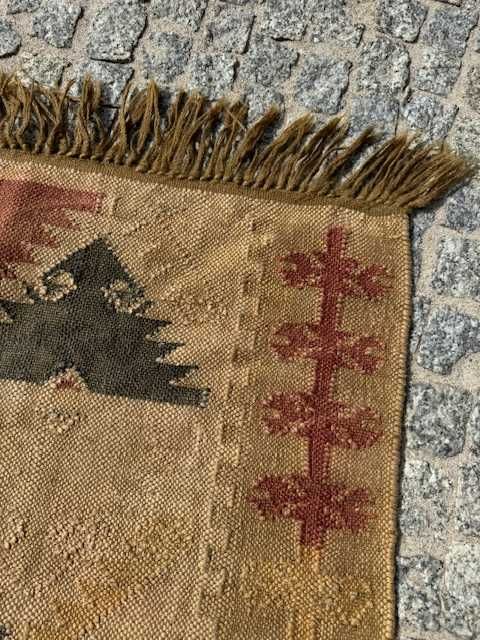 Idealny r. tkany wełniany kilim dywan Art Deco 195x92 cm galeria 5 tyś