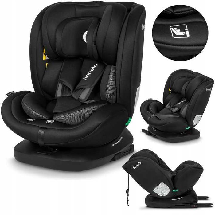 Fotelik samochodowy obrotowy Lionelo BASTIAAN i-Size ISOFIX 0-36kg P-Ń