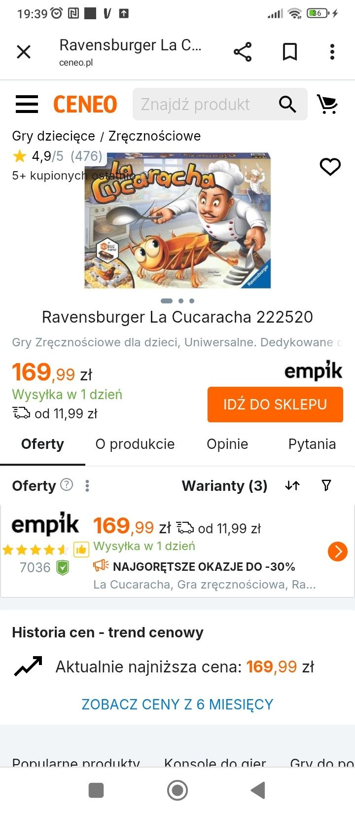 La cucaracha gra Ravensburger