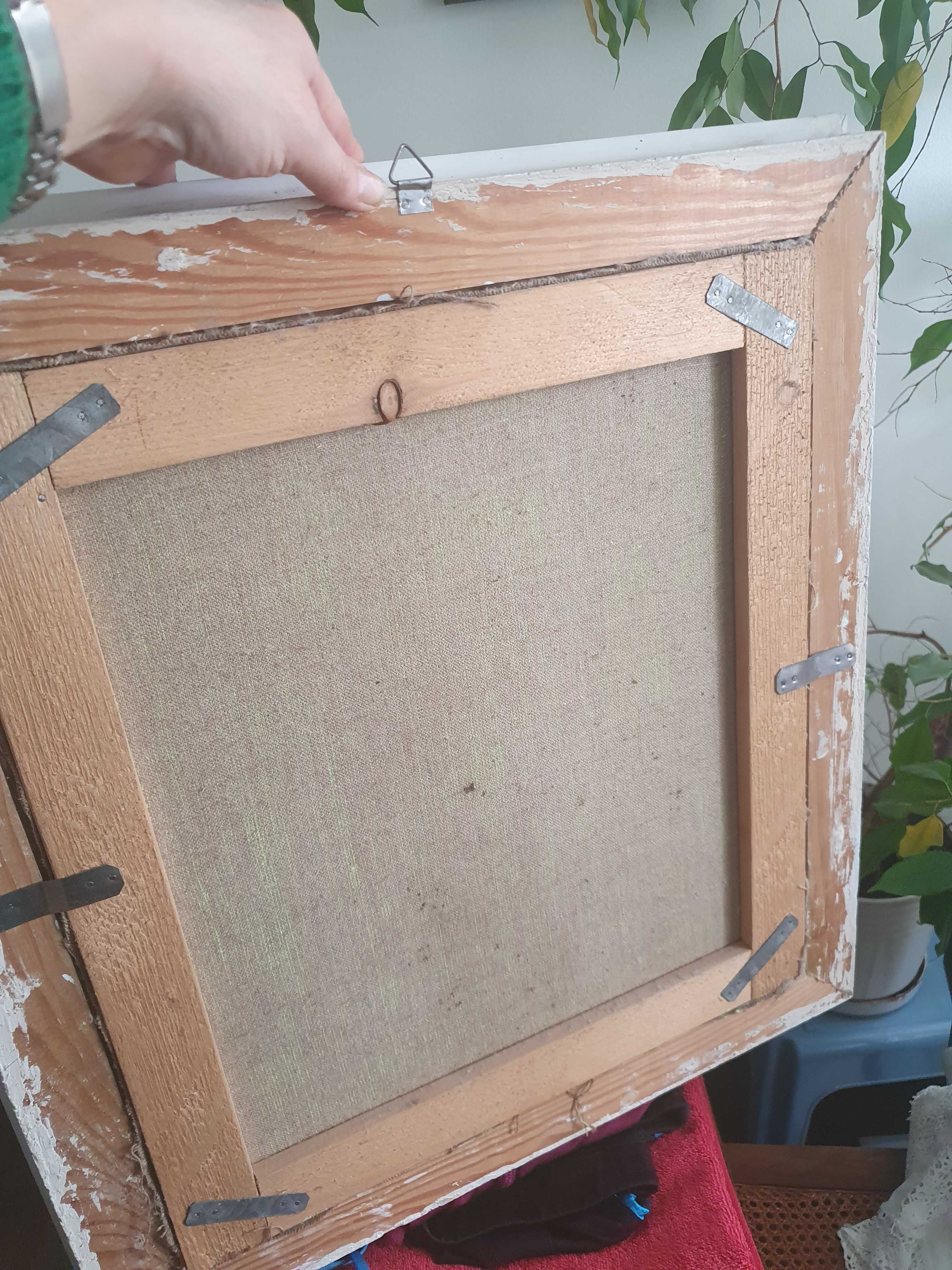 obraz olejny na ścianę kwiaty w ramie 52*52cm płótno plus prezent