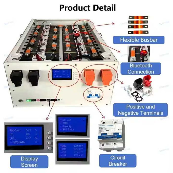 Заводська збірка 16 кВт акумулятори Lifepo4 (клас А), 51.2V, 314Ah