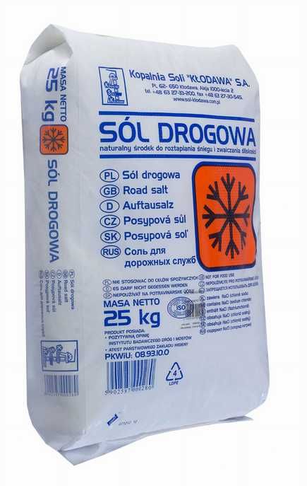 SÓL KŁODAWSKA DROGOWA (opakowanie - worek 25 kg)