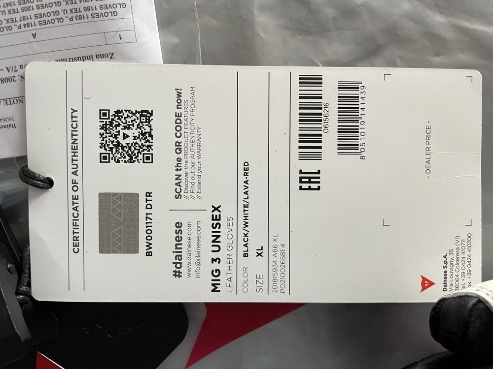 Skórzane rękawice DAINESE MIG 3 XL Nowe