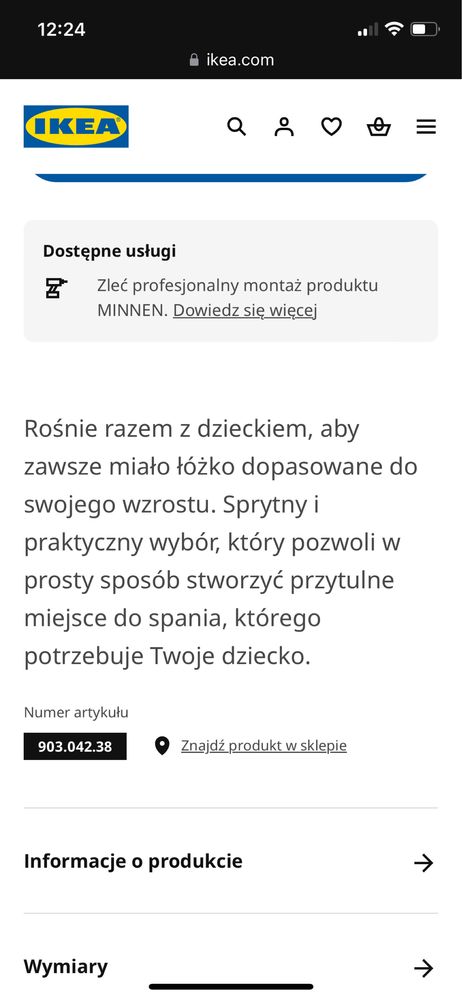 Łóżko ikea dziecięce białe  i materace Minnen z baldachimem