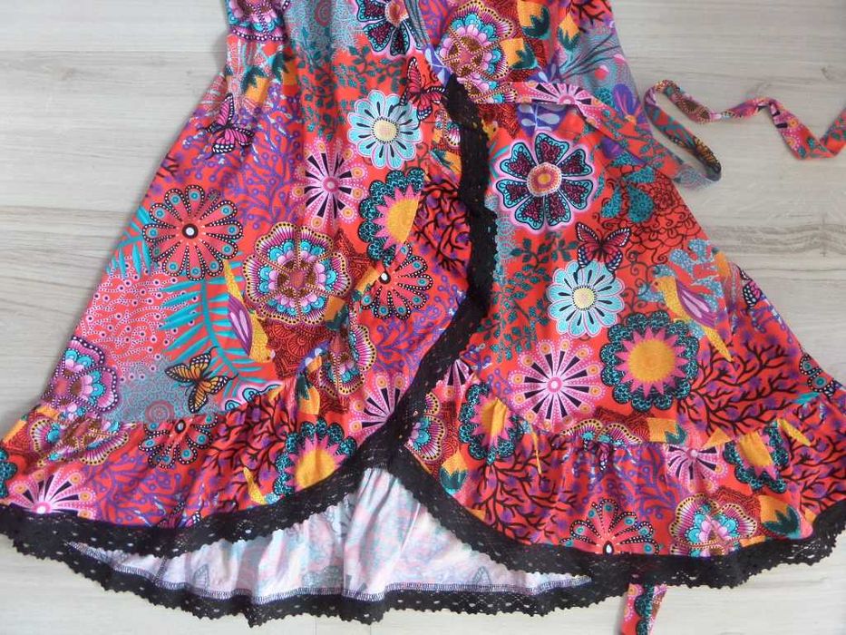 Vippi Design kolorowa zakładana sukienka 36/38