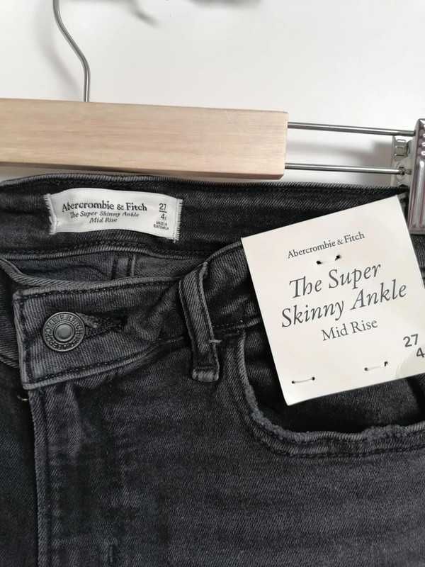Damskie jeansy Abercrombie & Fitch Super Skinny Ankle, rozmiar 27,