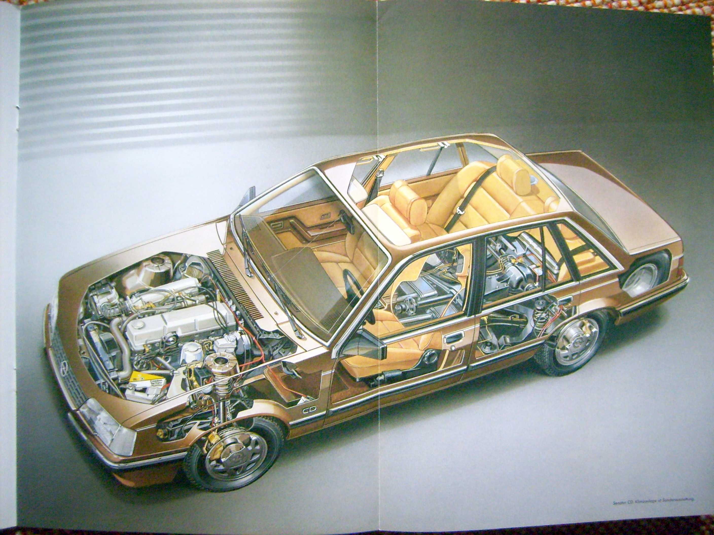 Opel Senator A2 / 1984  (2.2i/2.5i/3.0i/2.3 TD) prospekt 36 str., BDB-