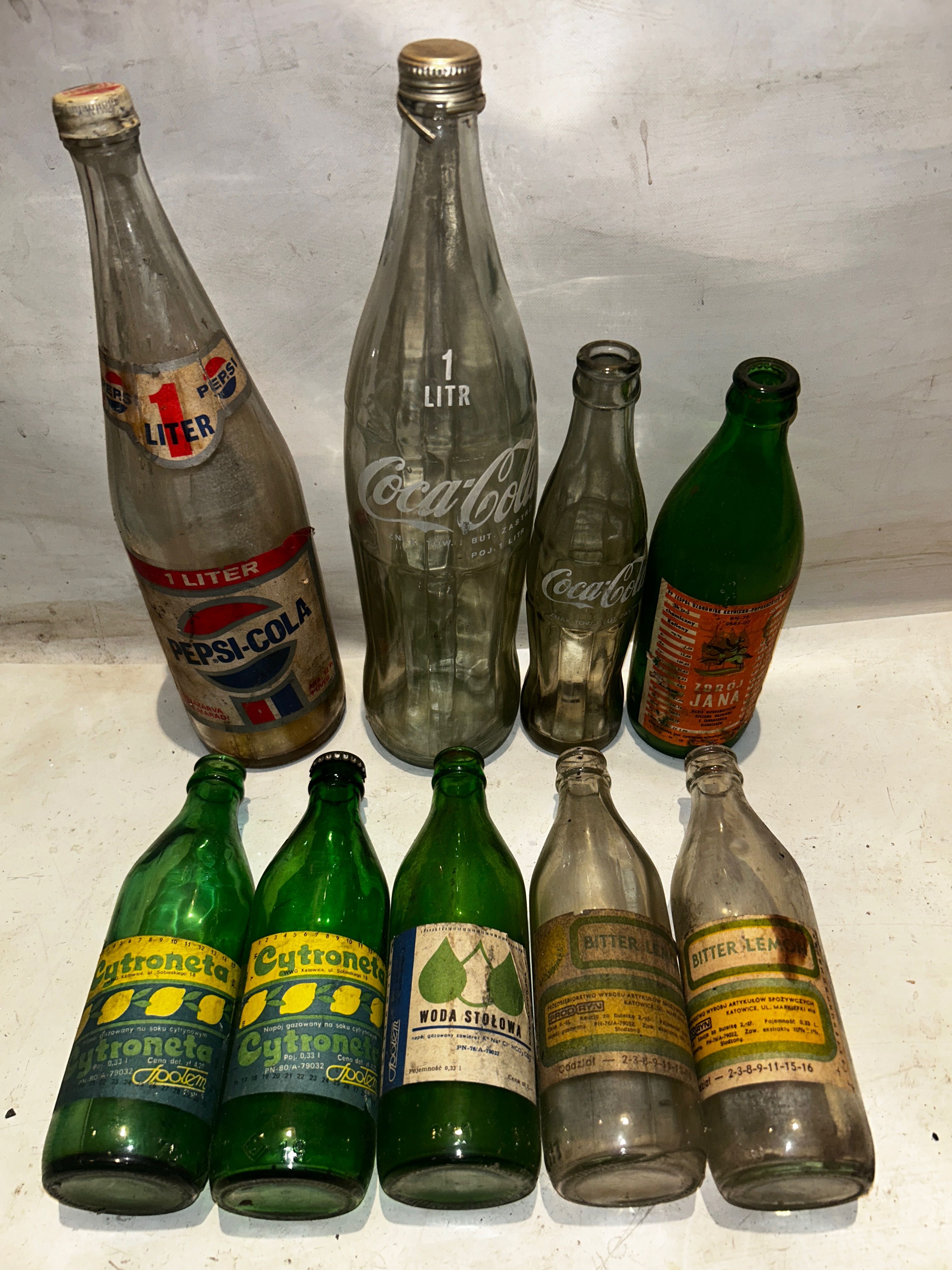 Stare Butelki PEPSI,COCA-COLA I inne z PRL-u